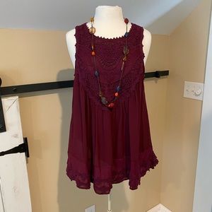 - Burgundy Lace Blouse